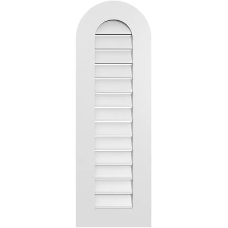 Ekena Millwork Round Top Surface Mount PVC Gable Vent: Functional, w/ 3-1/2"W x 1"P Standard Frame, 14"W x 42"H GVPRT14X4201SF